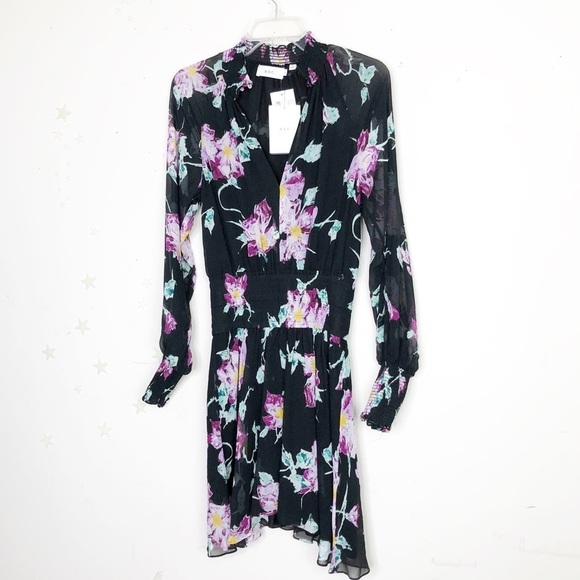 A.L.C Hollis silk floral long sleeve dress - Picture 12 of 14